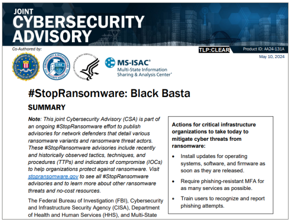 Ascension醫療系統遭駭，CISA與FBI針對勒索軟體集團Black Basta提出警告 | IThome